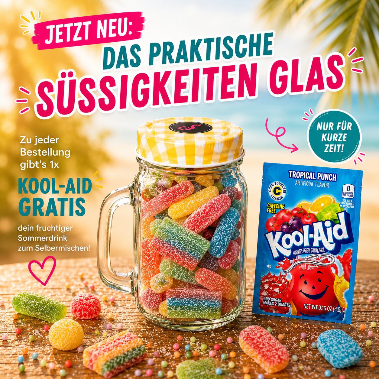 Süßigkeitenhenkelglas Mix Süß und Sauer 350g