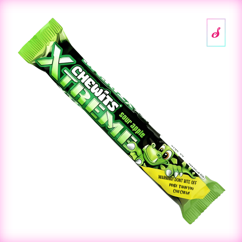 Cloetta Chewits Xtreme Sour Apple Chew Bar - MHD 10/2025