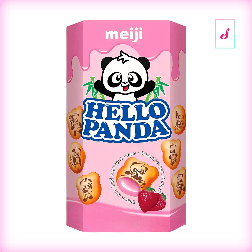 Meiji Hello Panda Strawberry Cookie Biscuits