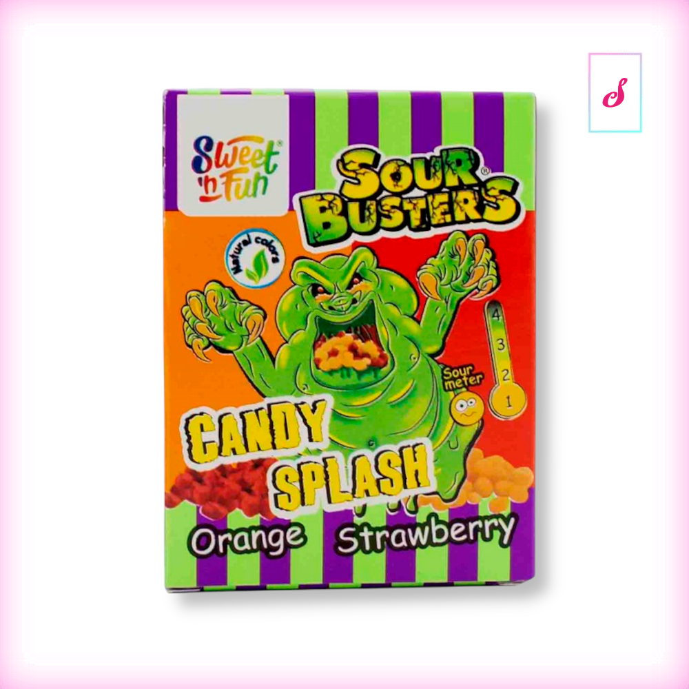 Sour Busters Candy Splash Bonbons Orange Erdbeere