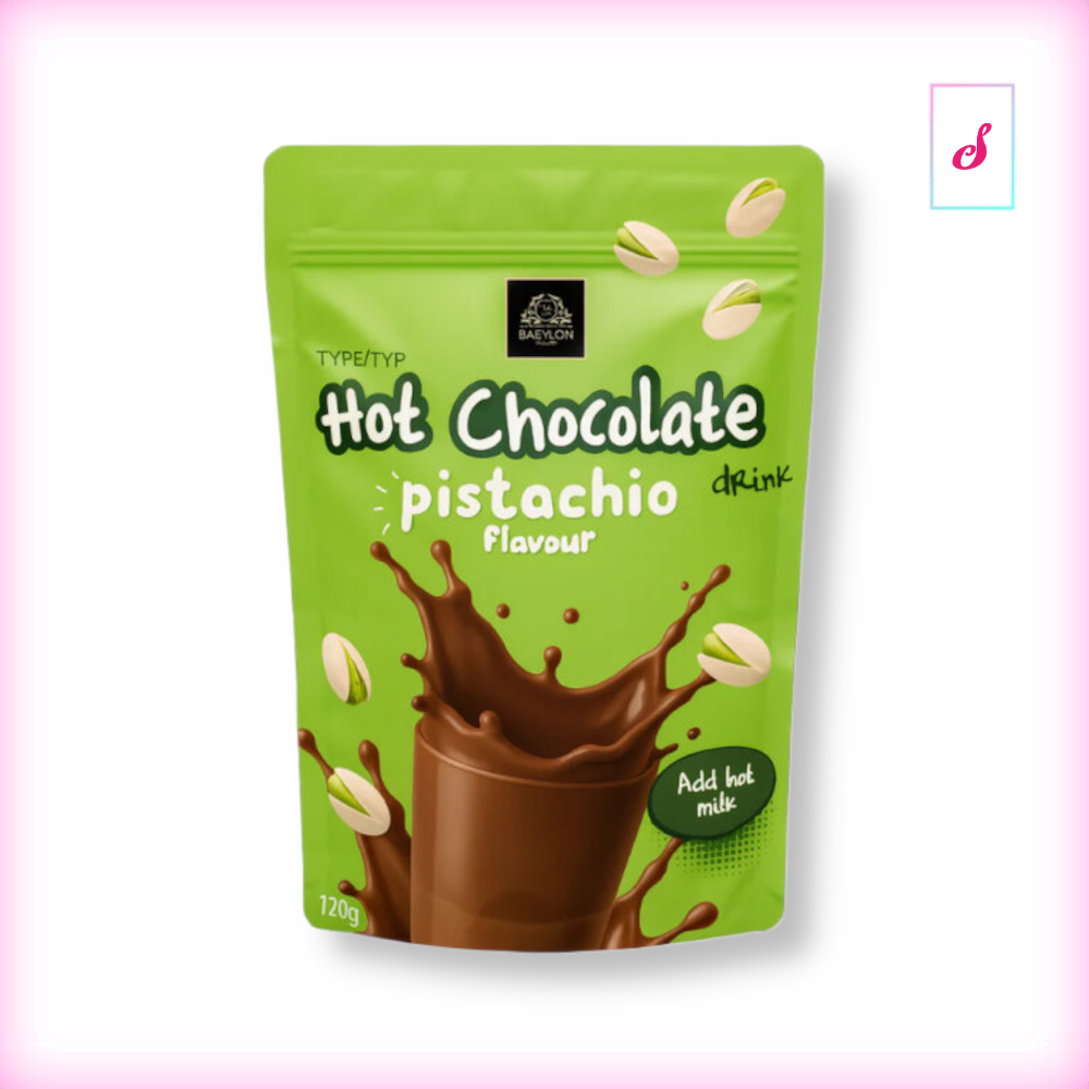 Heiße Schokolade mit Pistazien-Geschmack