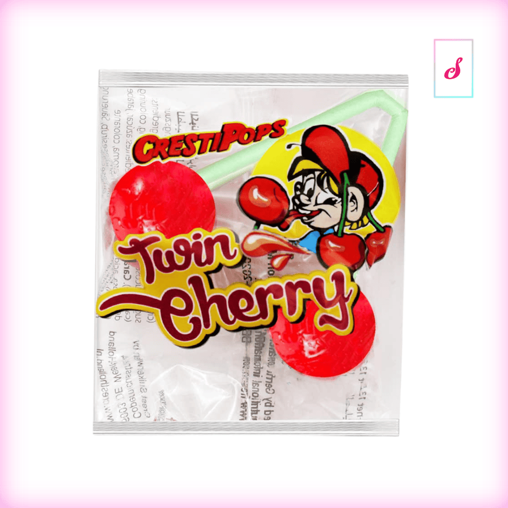 Crest pops twin cherry Kirsch Lollipop