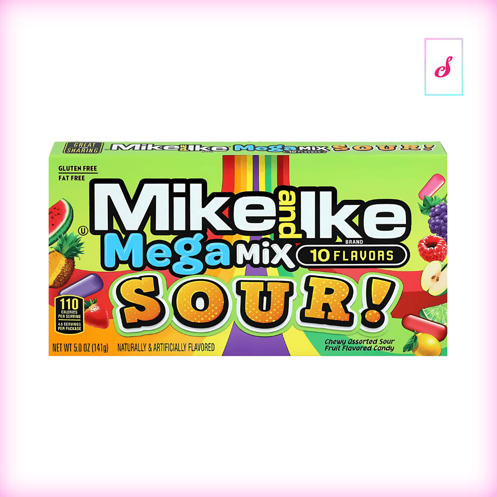 Mike and Ike Mega Mix 10 Flavours Sour Theater Box