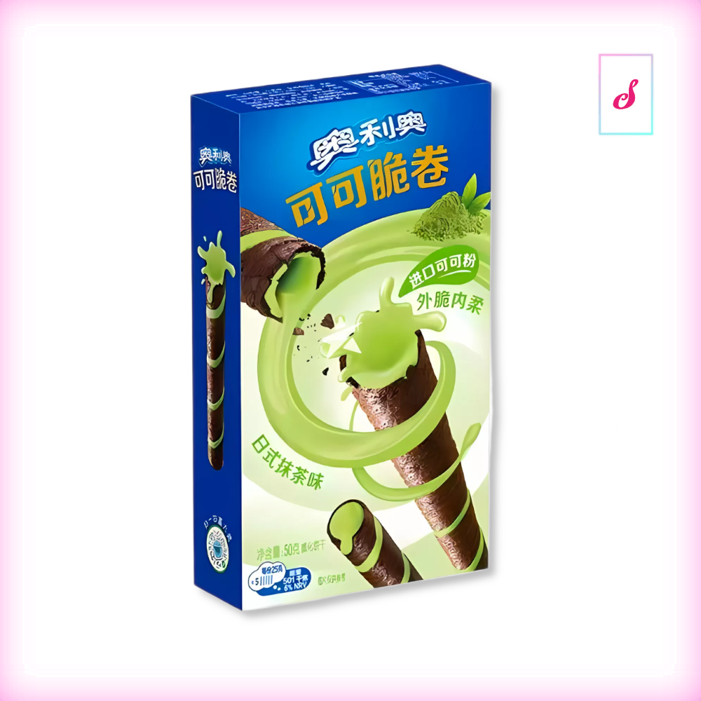 Oreo Crispy Matcha Kakao Waffelröllchen