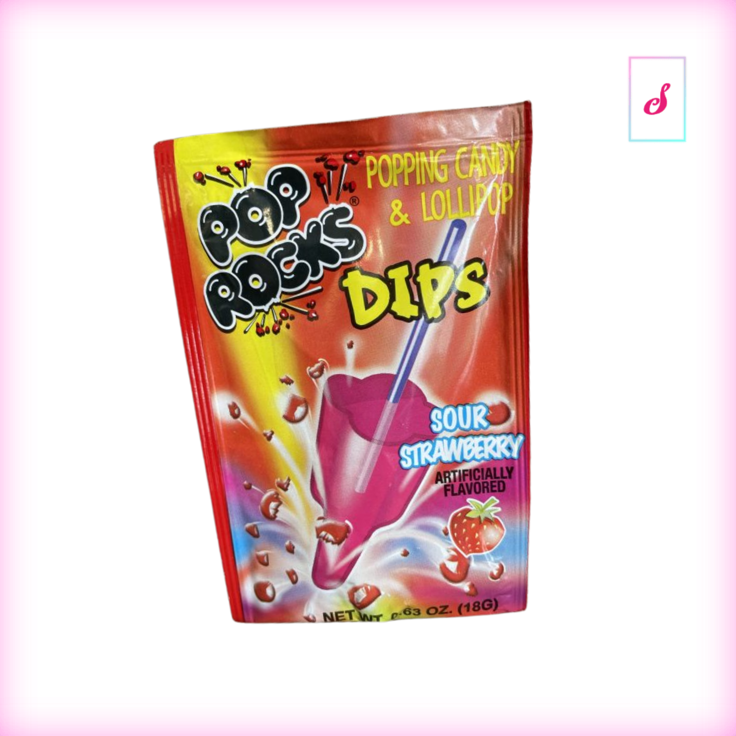 Pop Rocks Dips Sour Strawberry