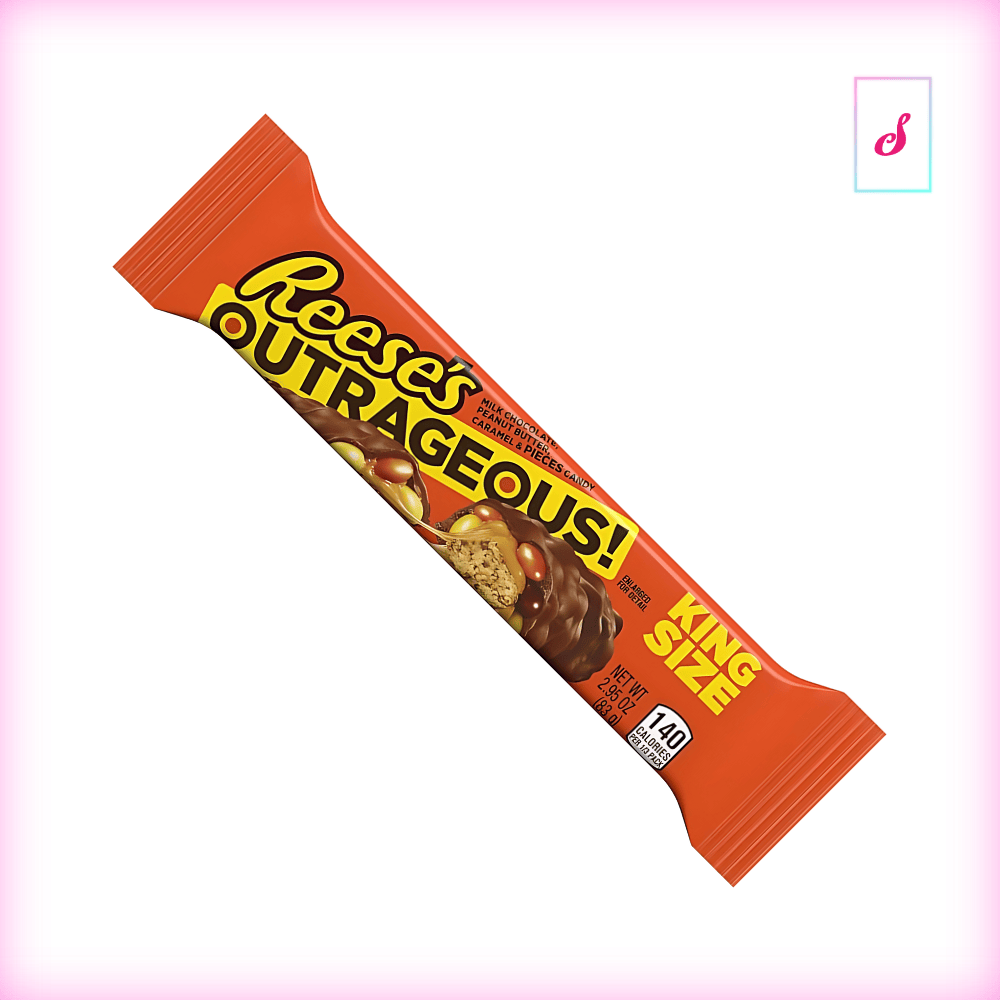 Reese's Outrageous King Size Erdnussbutterriegel mit Karamell MHD: 31.10.2024