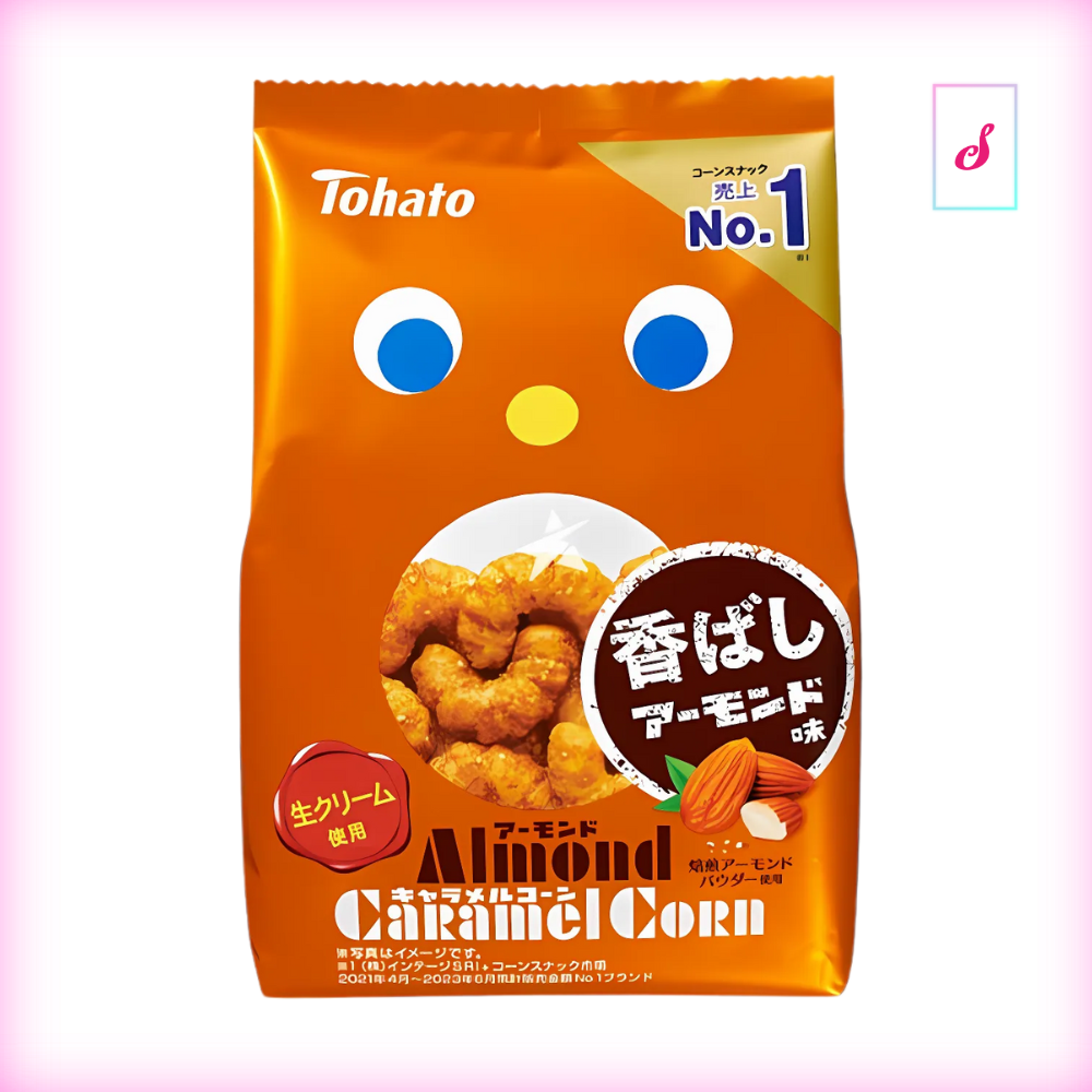 Tohato Caramel Corn Puffs Almond Karamellmais Snack