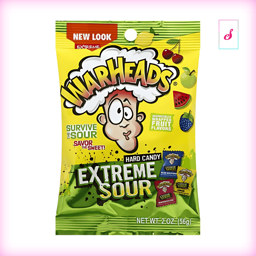 Warheads Extreme Sour Hard Candy Fruit Big Bag 56g