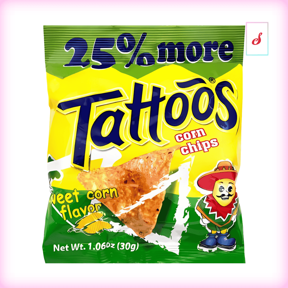 W.L. Tattoos Corn Chips Sweet Corn Flavor